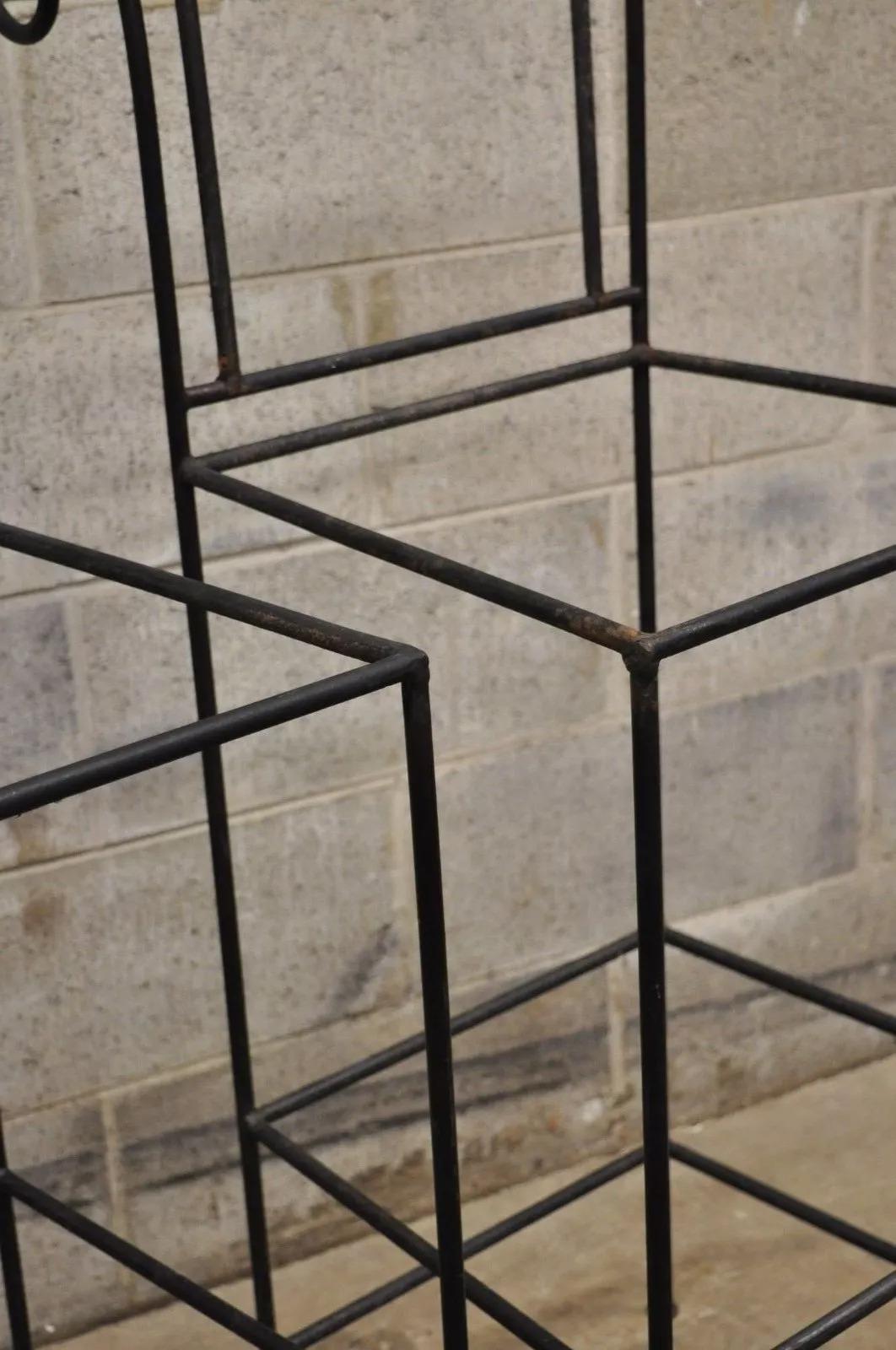 Italian Regency Style Wrought Iron Curule Frame Barstools Chairs - a Pair For Sale 4