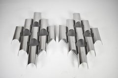 Italienische Reggiani Chrom-Skulpturen-Wandleuchter, 1970er Jahre