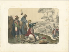 Italian Regional Costumes – Peasants of Rome and Abruzzo, Femme d’Ischia, c.1845