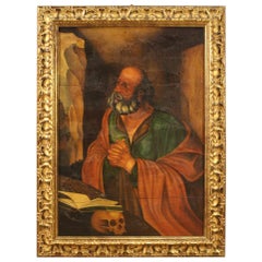 Italian Religious Painting San Girolamo, 20th Century