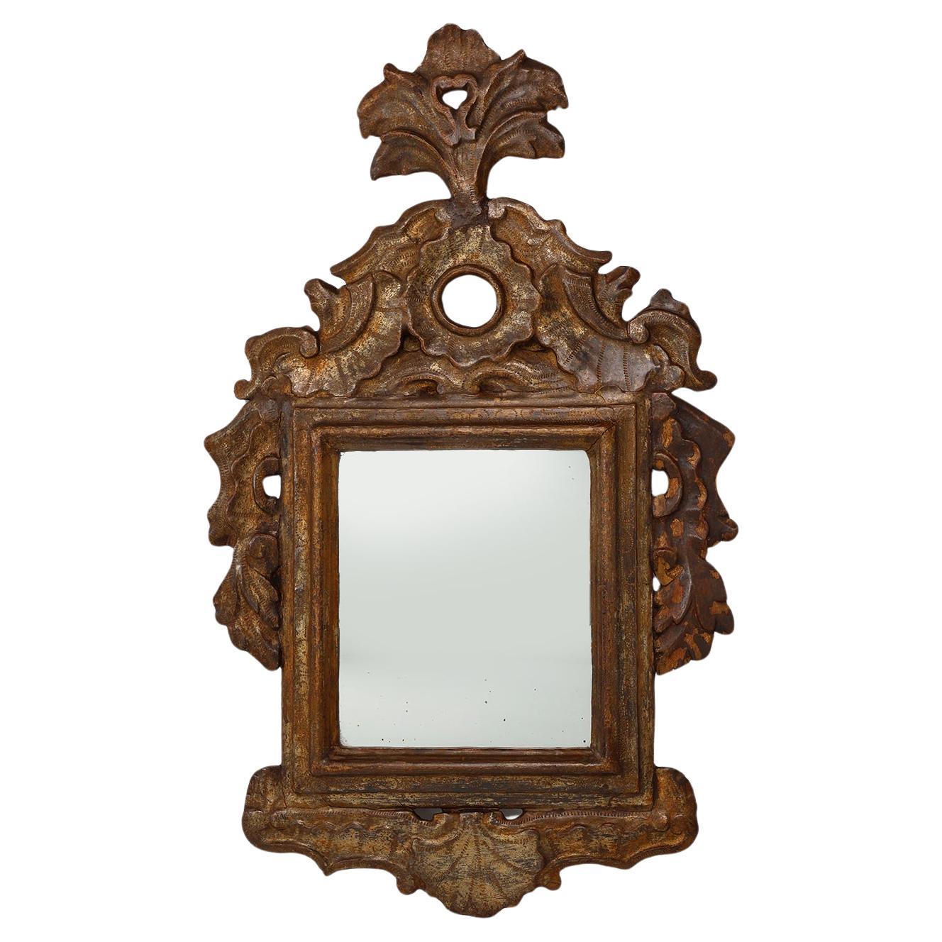 Miroir italien Renaissance-Baroque en bois sculpté, 17e siècle
