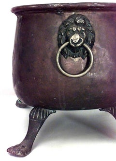 Italian Renaissance Brass Footed Pot
