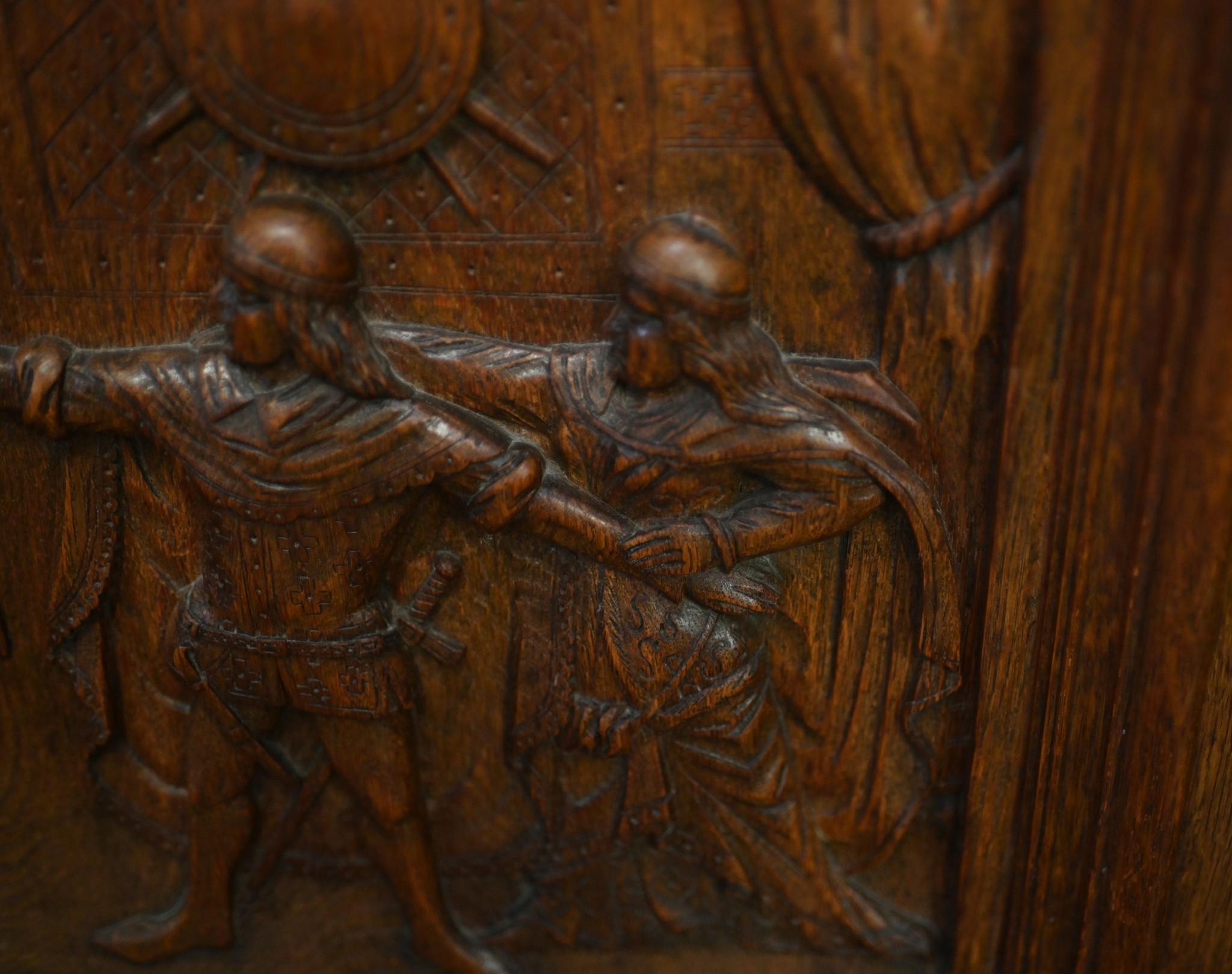 Italian Renaissance Carved Bench Oak Settle 1880 1