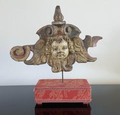 Italian Renaissance Carved Wooden Angel Head
