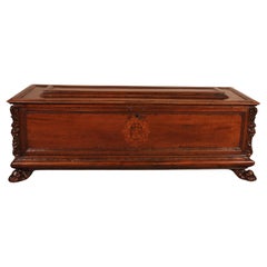 Italian Renaissance Cassone Or Wedding Chest In Walnut - 16th Century With Coat