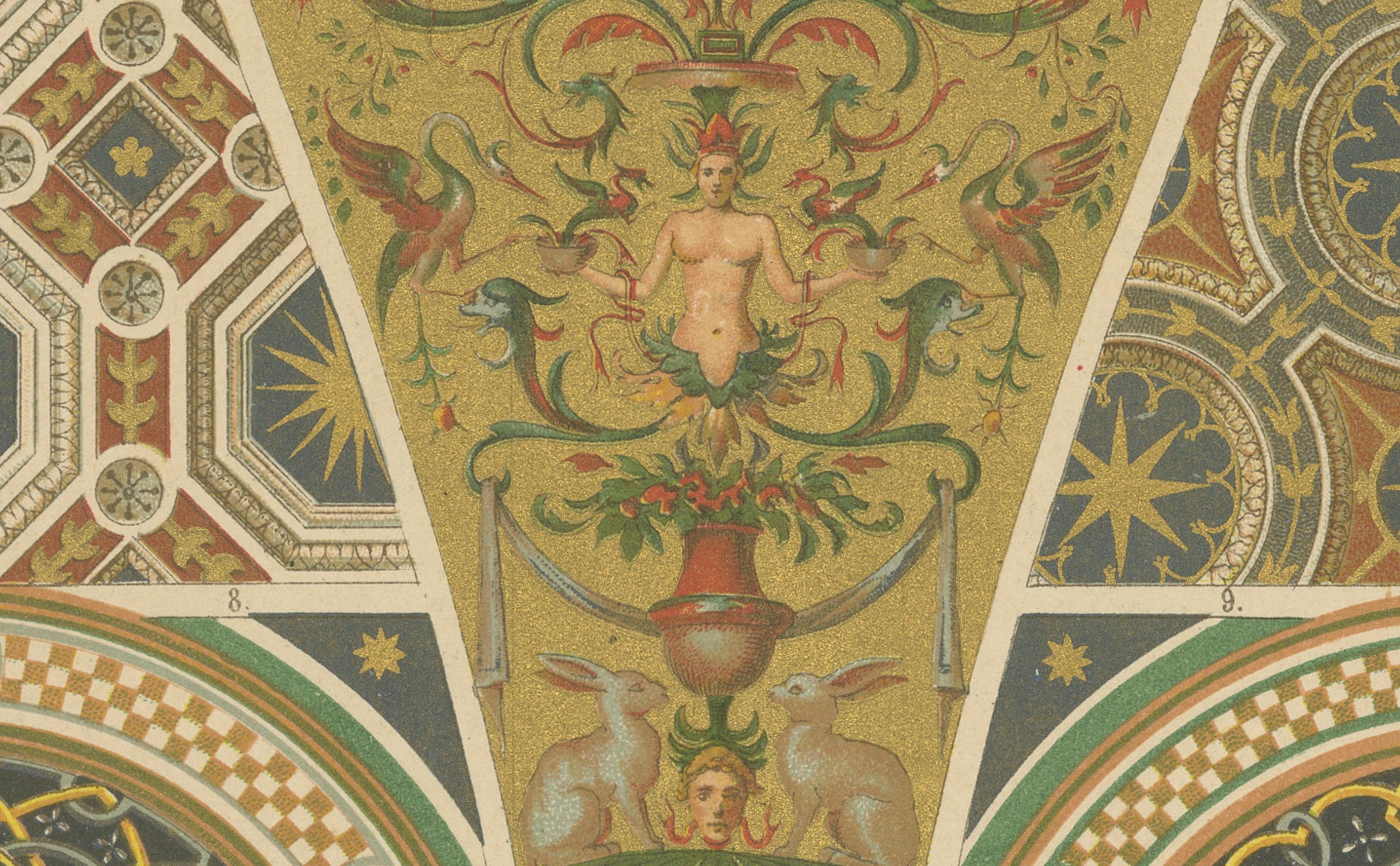 Dipinti per soffitto del Rinascimento italiano da Ornamentenschatz, 1887 In condizioni buone in vendita a Langweer, NL