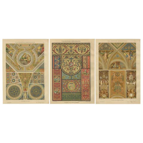 Italian Renaissance Decorative Prints – Architectural and Textile Designs, 1887