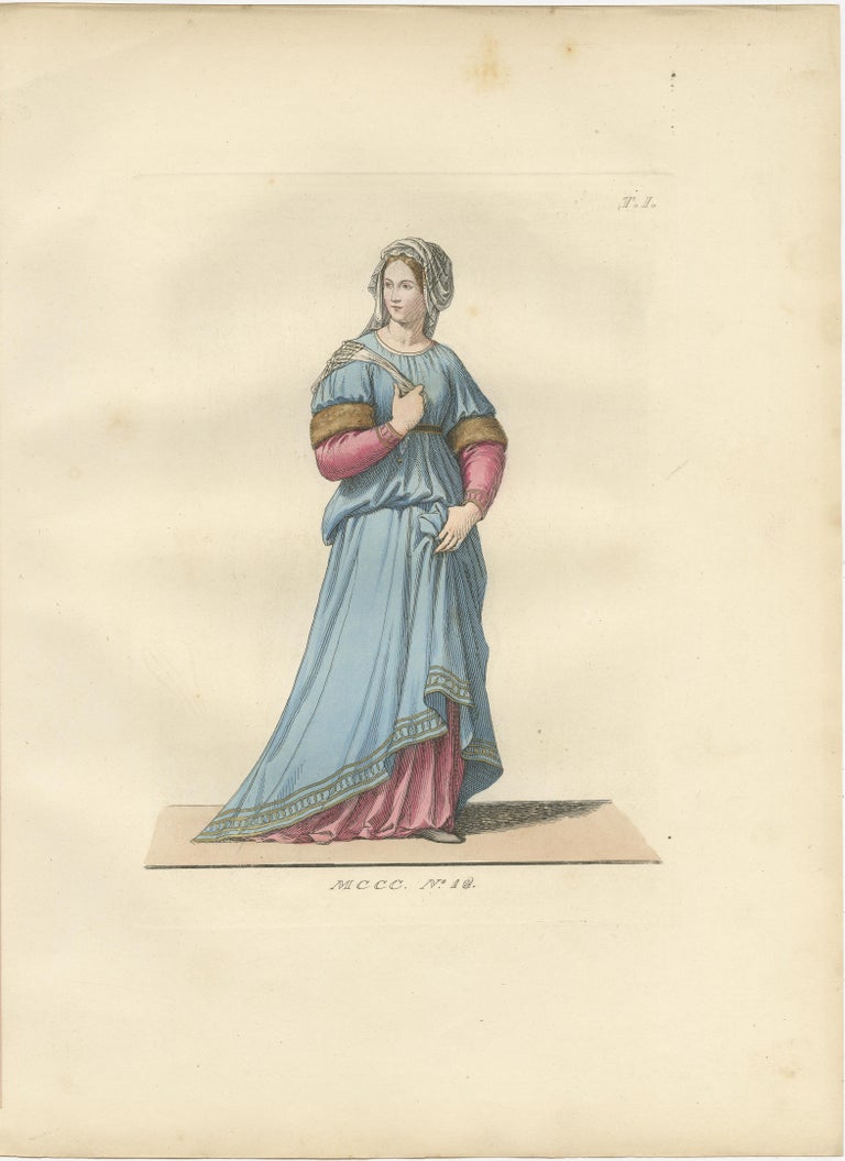 Italian Renaissance Dress: Noblewoman, Page, and Soldier in Fine Detail,  1845 For Sale at 1stDibs