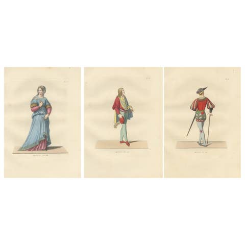 Italian Renaissance Dress: Noblewoman, Page, and Soldier in Fine Detail, 1845