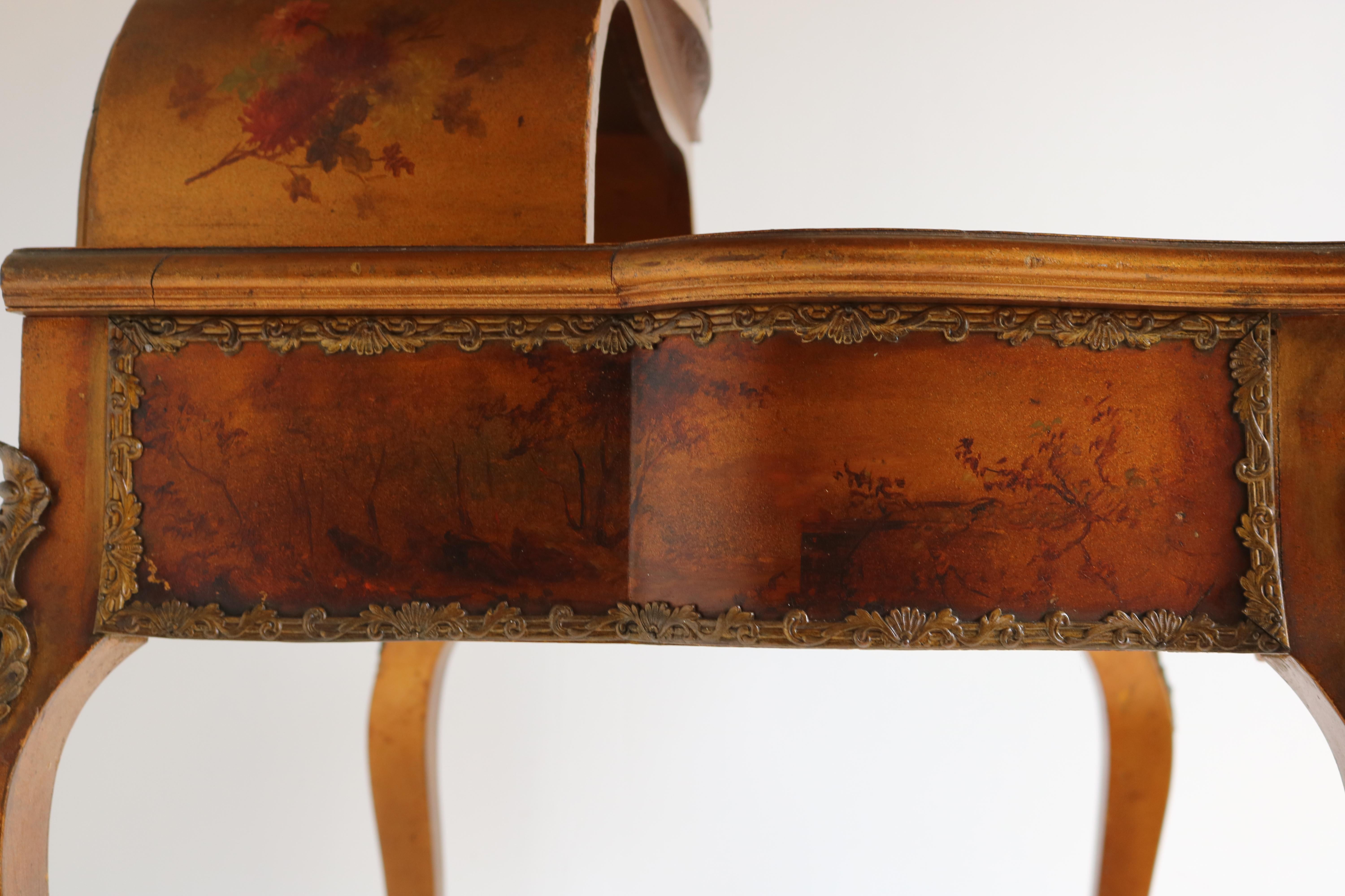 Italian Renaissance Dressing Table 19th Century Hand Painted by Müller Morten For Sale 3