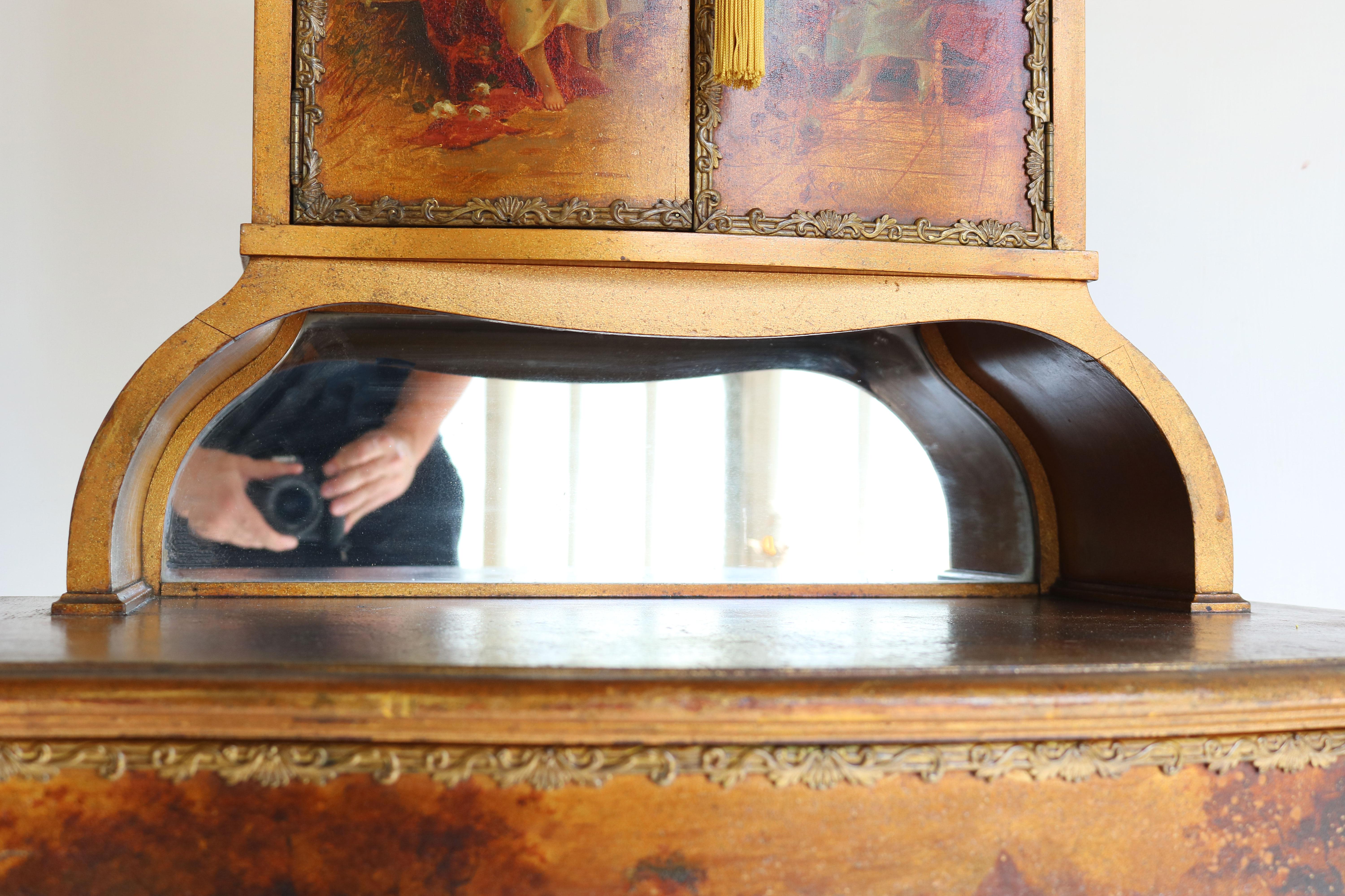 Italian Renaissance Dressing Table 19th Century Hand Painted by Müller Morten For Sale 8