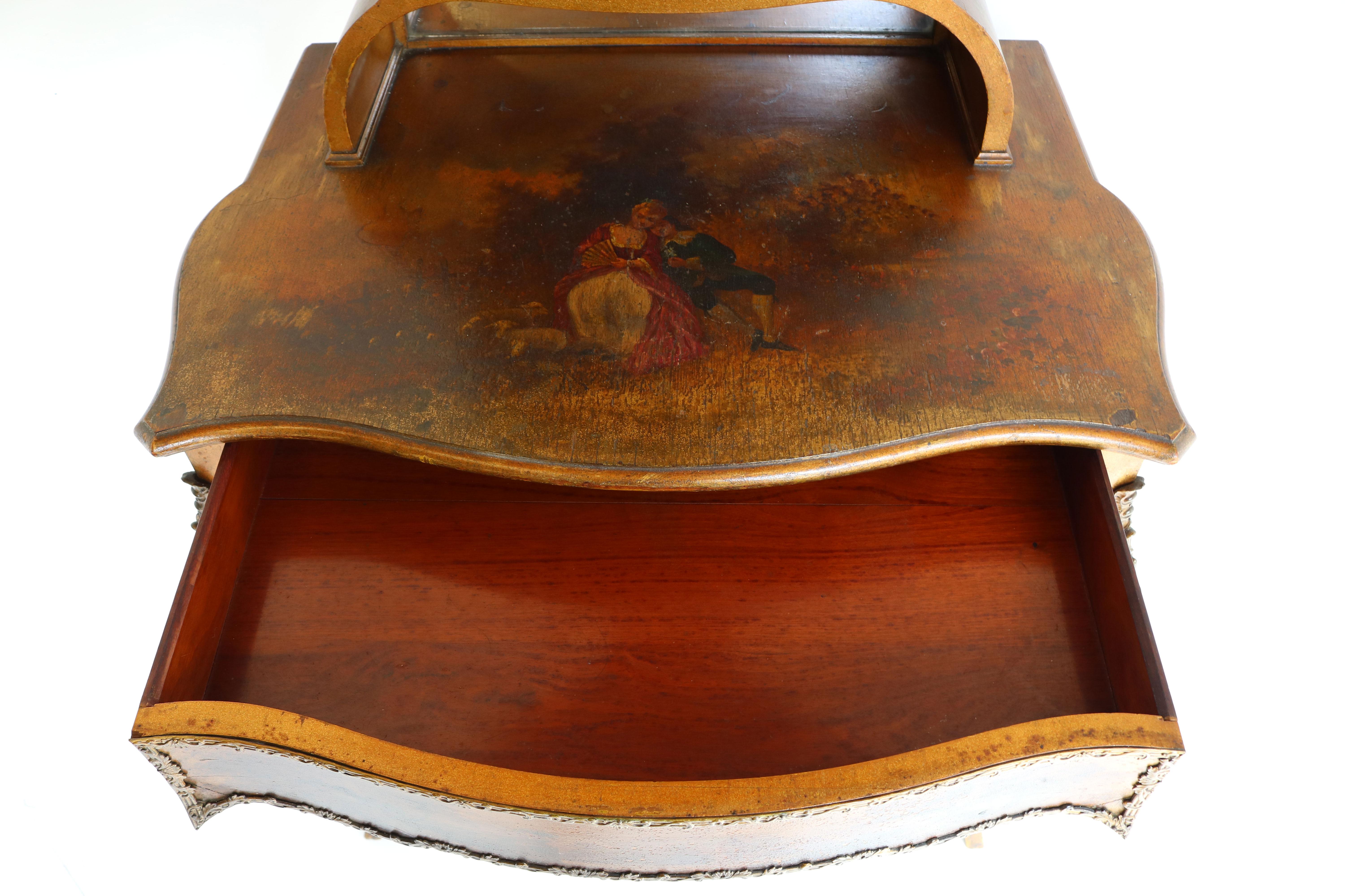 Italian Renaissance Dressing Table 19th Century Hand Painted by Müller Morten For Sale 9