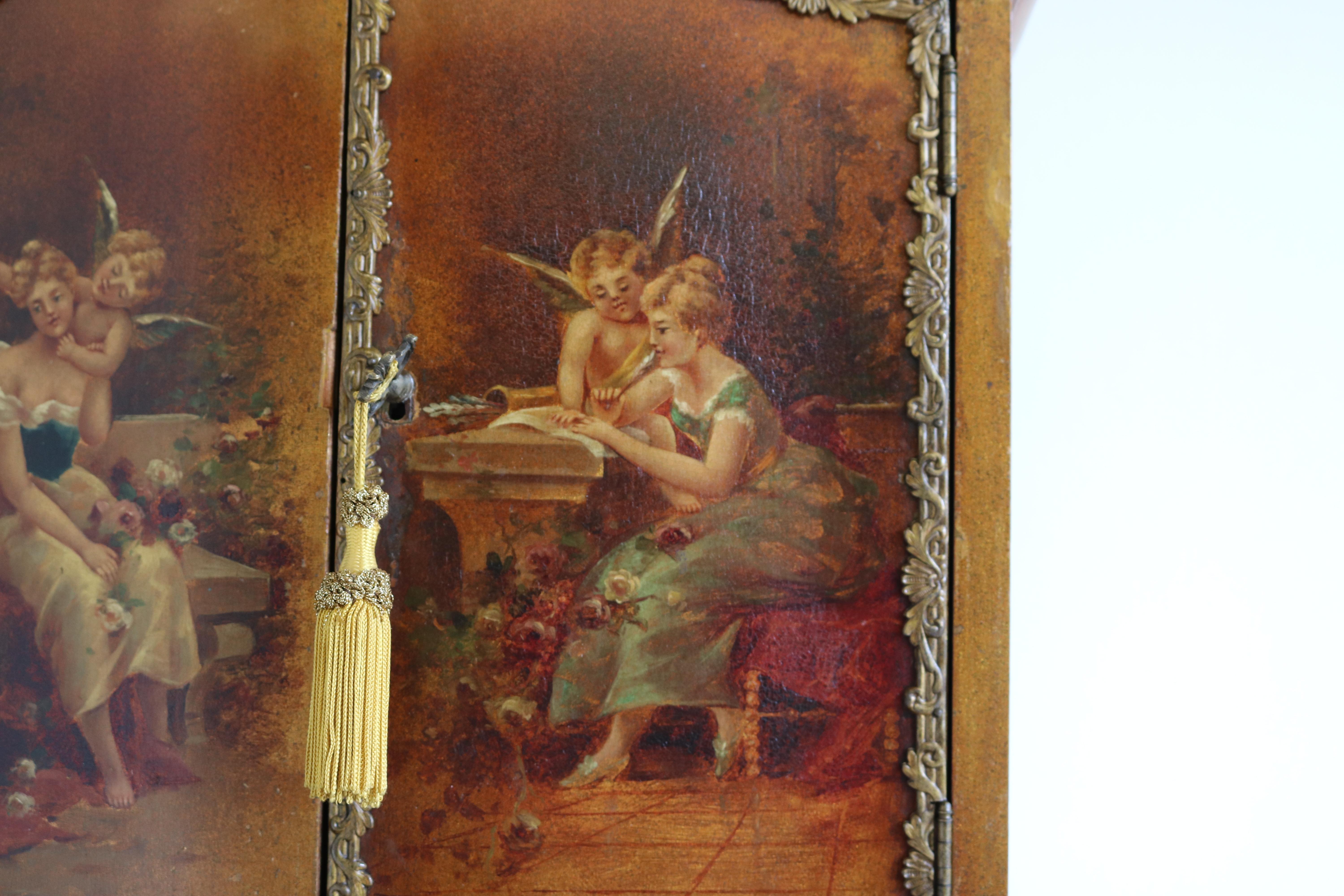 Italienischer Renaissance-Schminktisch der italienischen Renaissance, 19. Jahrhundert, handbemalt von Mller Morten (Neorenaissance) im Angebot