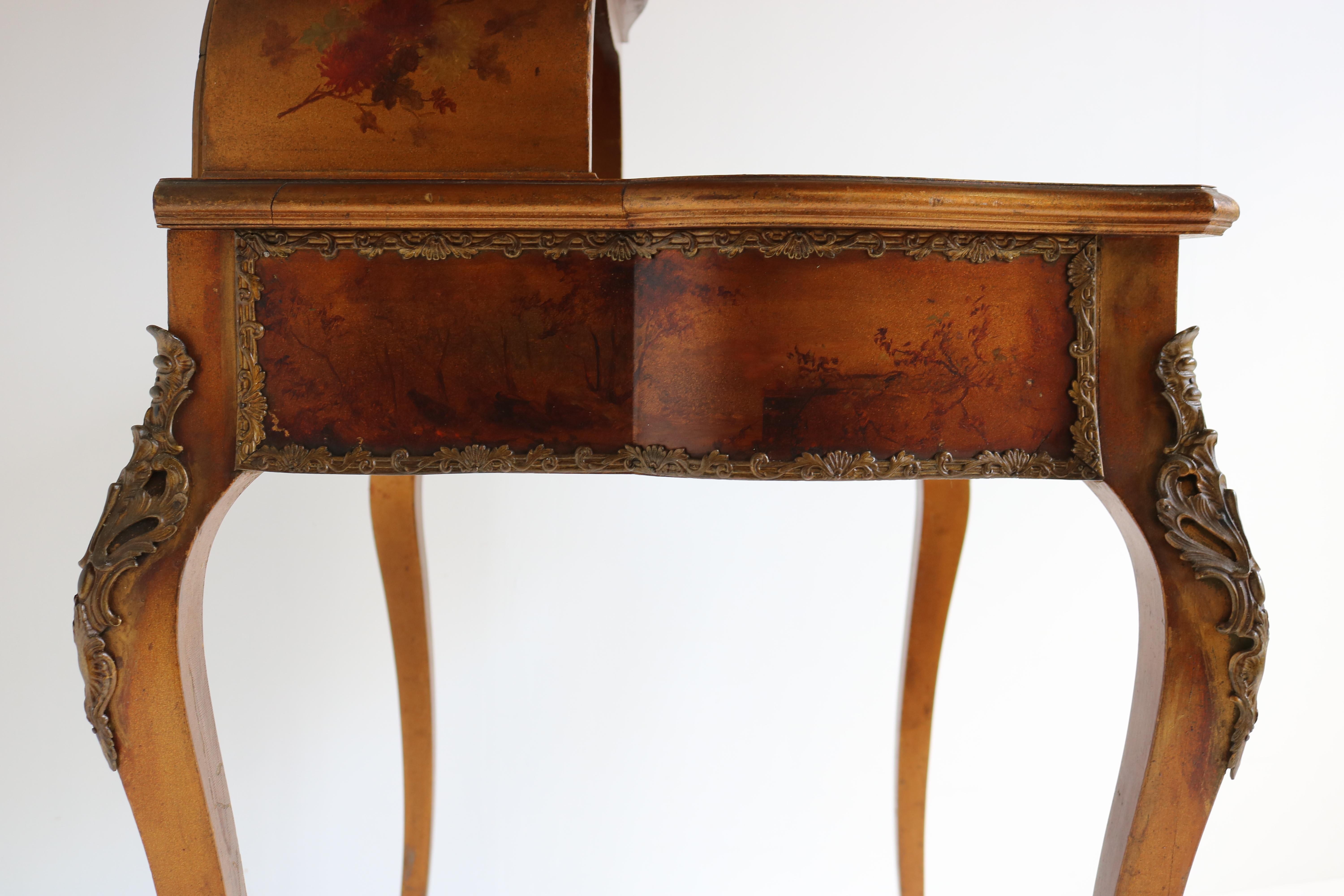 Italian Renaissance Dressing Table 19th Century Hand Painted by Müller Morten For Sale 2