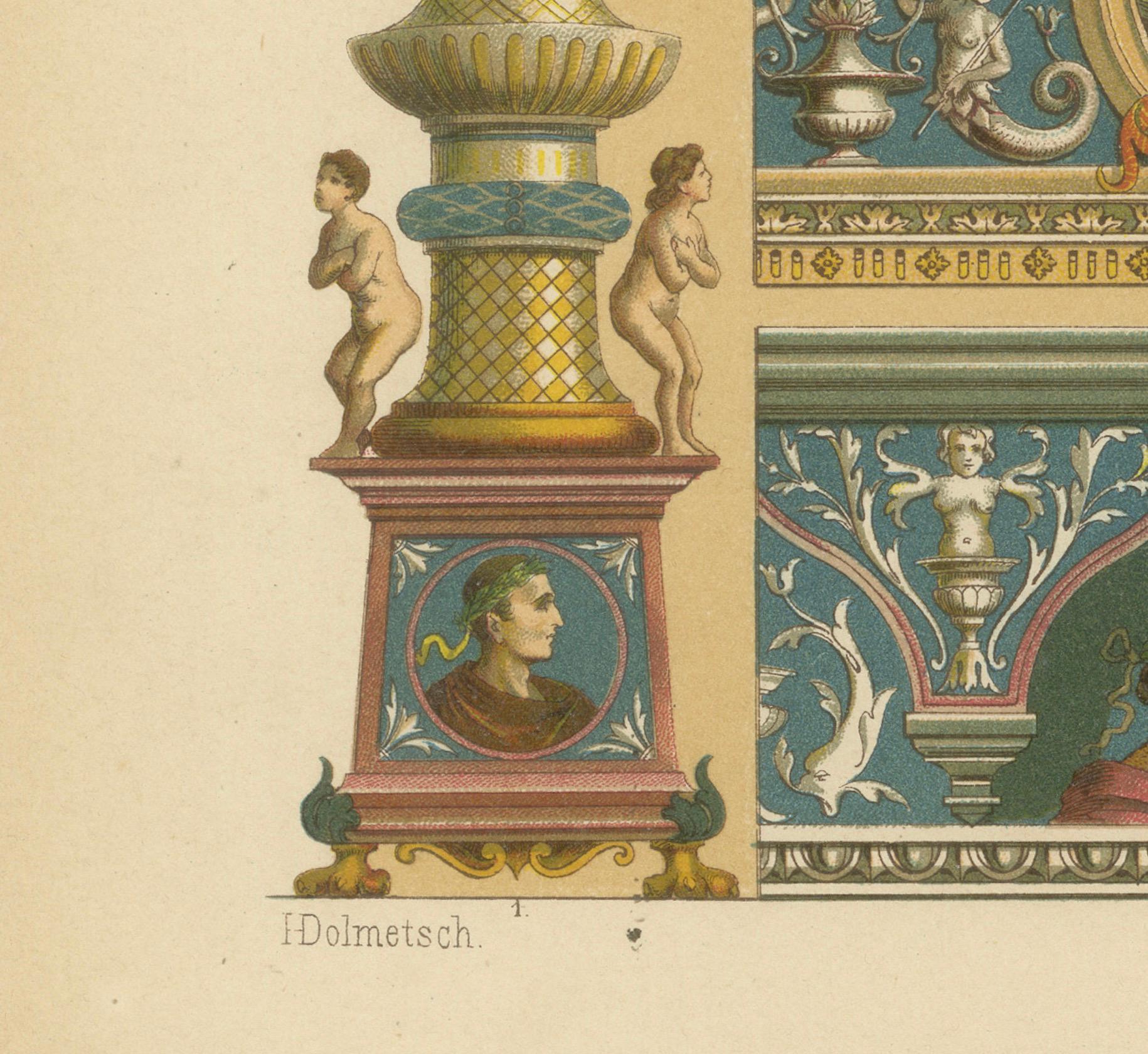 Pinturas de fachadas renacentistas italianas de Ornamentenschatz, 1887 en Bueno estado para la venta en Langweer, NL