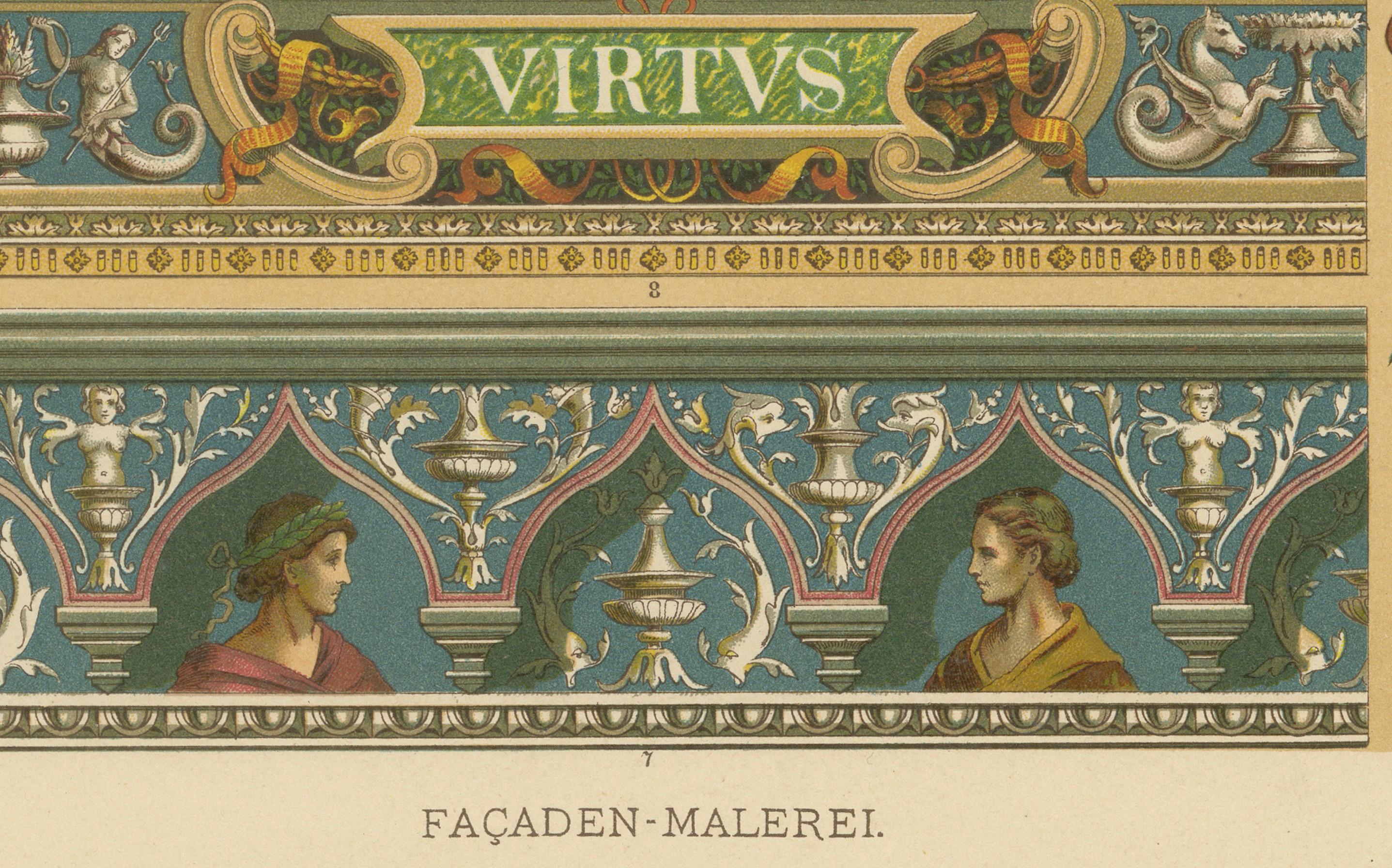 Pinturas de fachadas renacentistas italianas de Ornamentenschatz, 1887 Fines del siglo XIX en venta