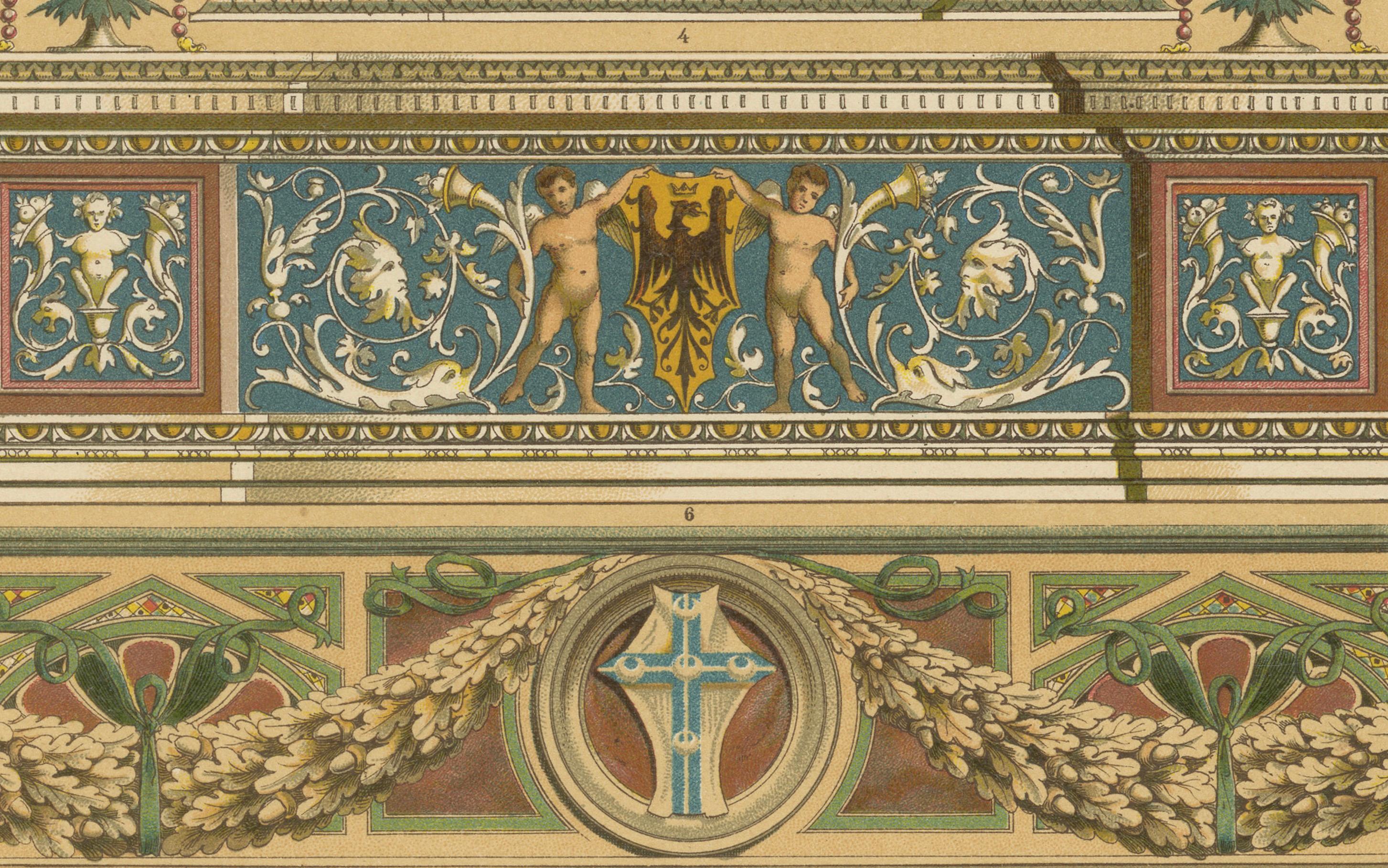 Pinturas de fachadas renacentistas italianas de Ornamentenschatz, 1887 en venta 2