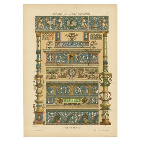 Italian Renaissance Façade Paintings from Ornamentenschatz, 1887