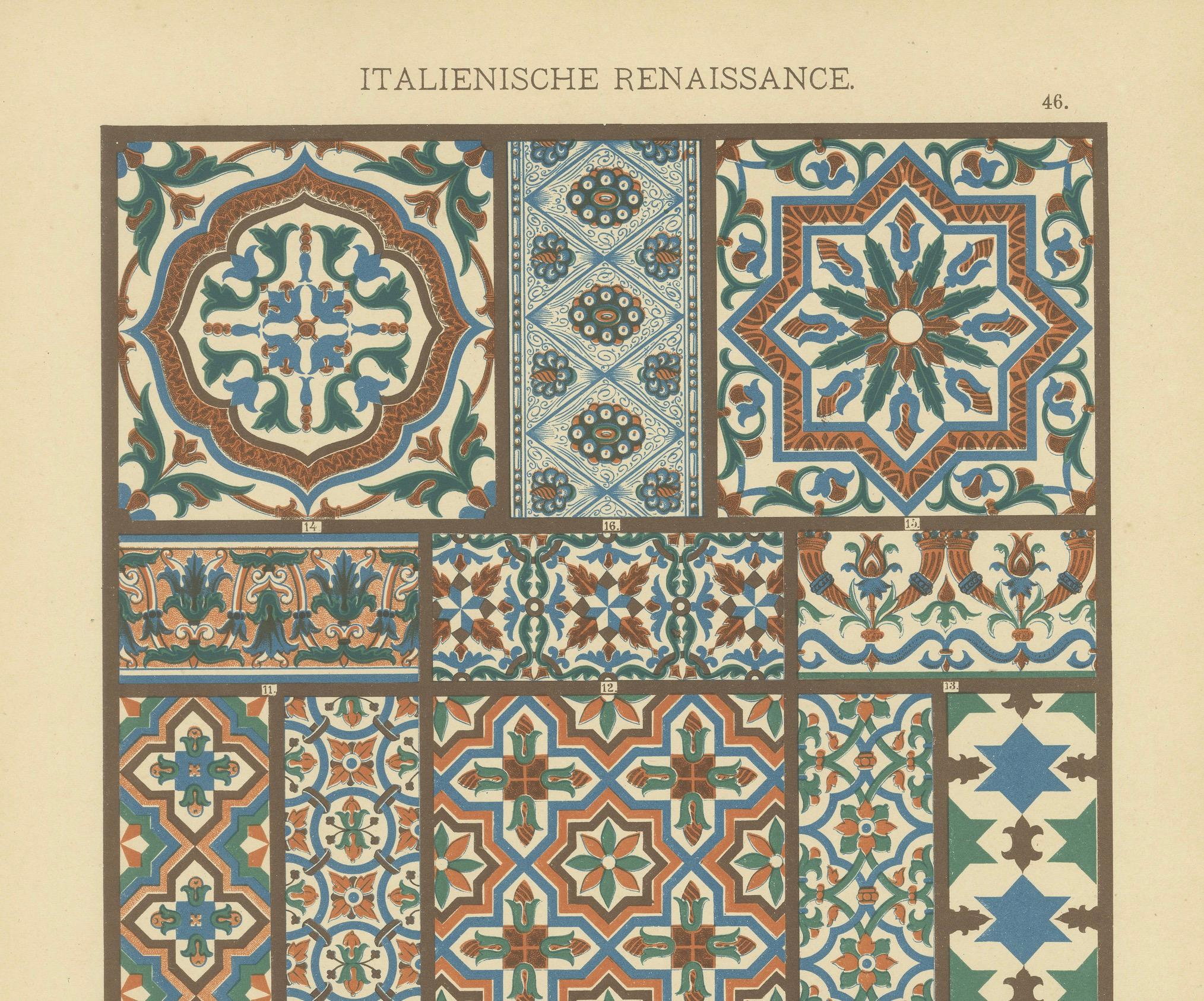 Fine XIX secolo Piatti di maiolica rinascimentale italiana da Ornamentenschatz, 1887 in vendita