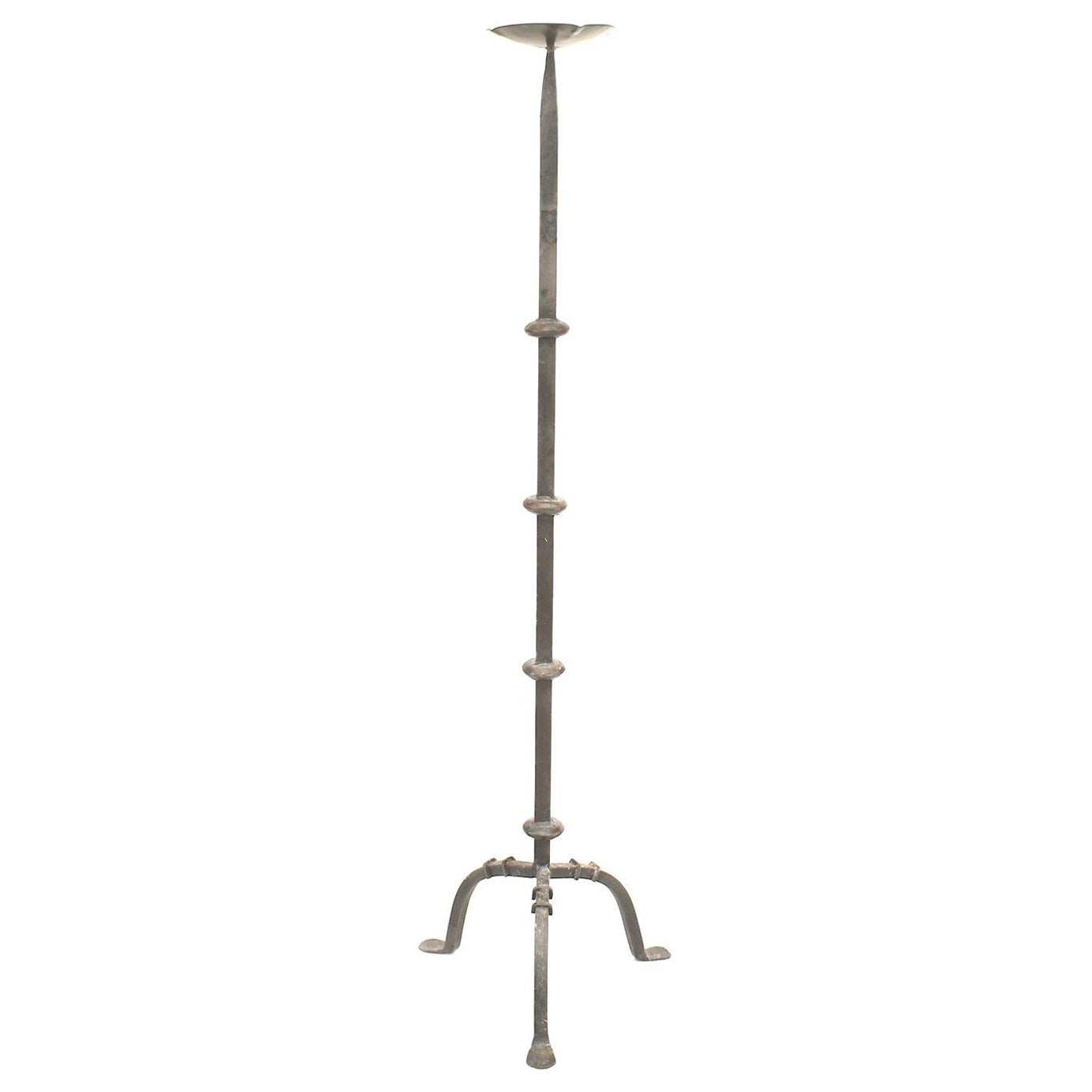 Italian Renaissance Iron Floor Candlestick For Sale