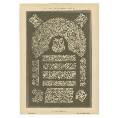 Italian Renaissance Lace Techniques from Ornamentenschatz, 1887