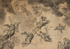 Italienische Renaissance-Lithographie mit Engeln