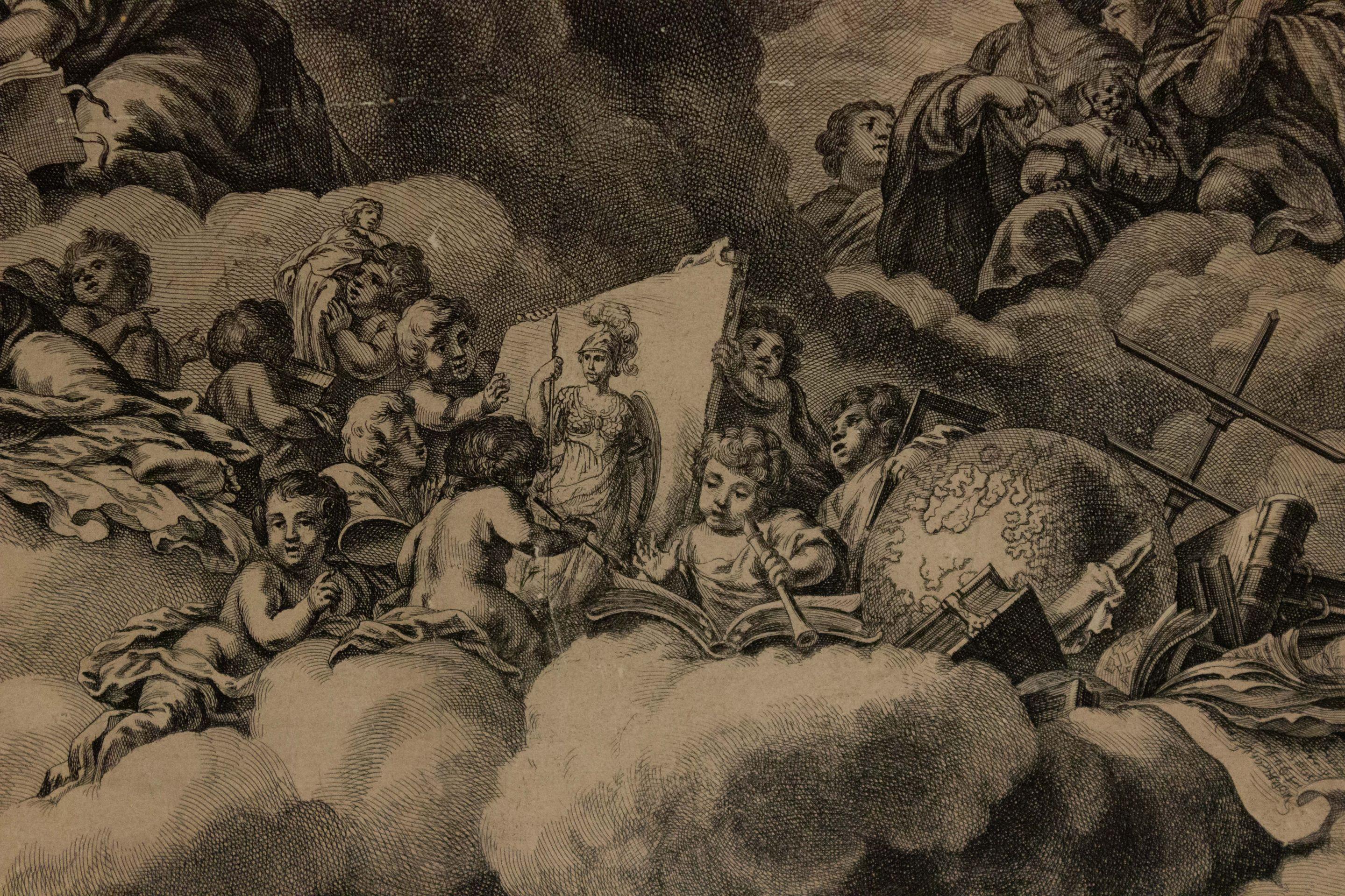 20th Century Italian Renaissance Lithograph of Angels For Sale