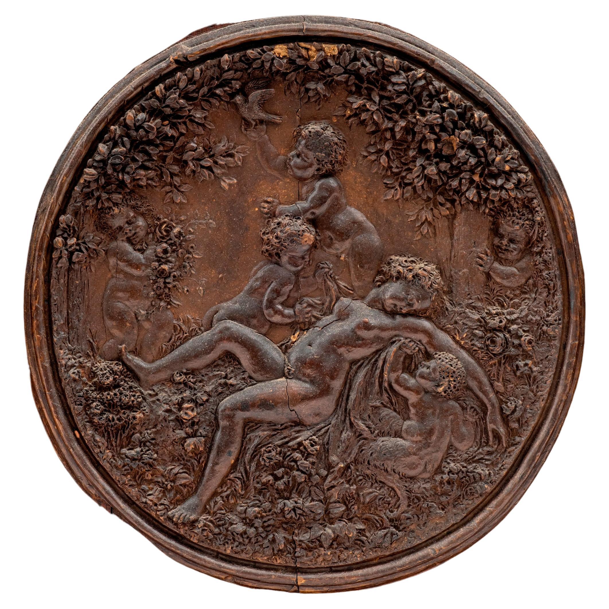 Italian Renaissance Manner Carved Medallion For Sale