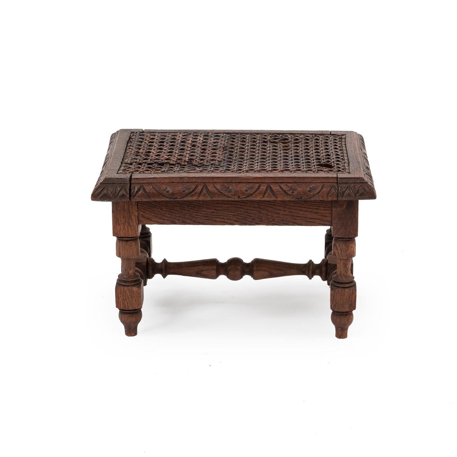 20th Century Italian Renaissance Oak Foot Stool For Sale