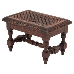 Tabouret à pieds en chêne de la Renaissance italienne
