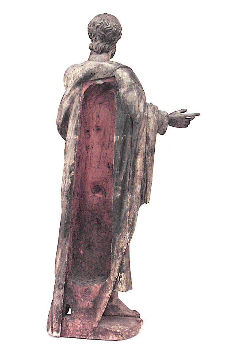 Figure grandeur nature d'un érudit religieux peinte datant de la Renaissance italienne  Bon état - En vente à New York, NY