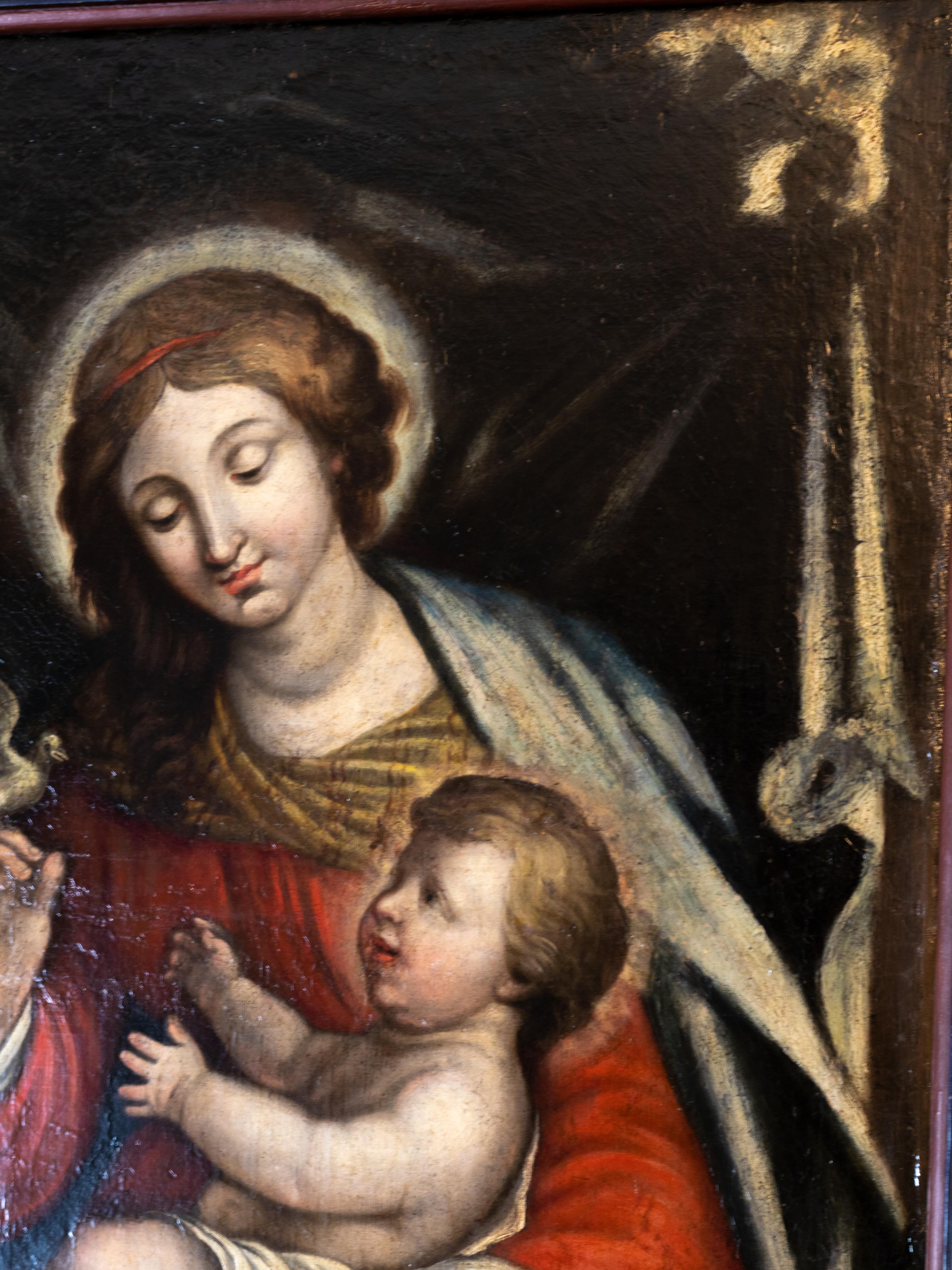 Italienisches Renaissance-Gemälde unserer Friedens Dame, 18. Jahrhundert, religiöse Kunst im Angebot 1