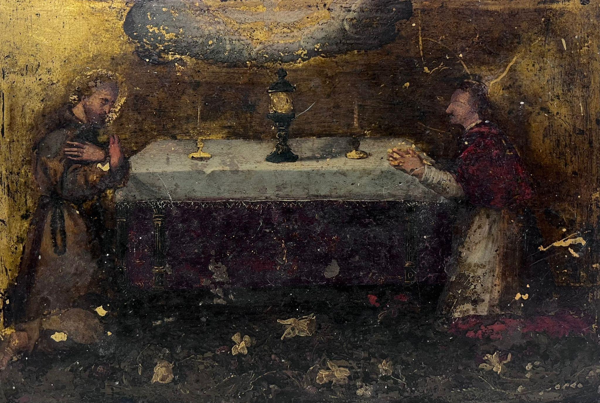 Circa 1500 Italian Renaissance Oil Painting on Copper St. Francis of Assisi en vente 1