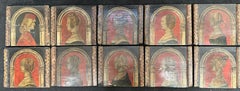 Raros diez retratos de perfil damas renacentistas italianas circa 1600 óleo sobre madera