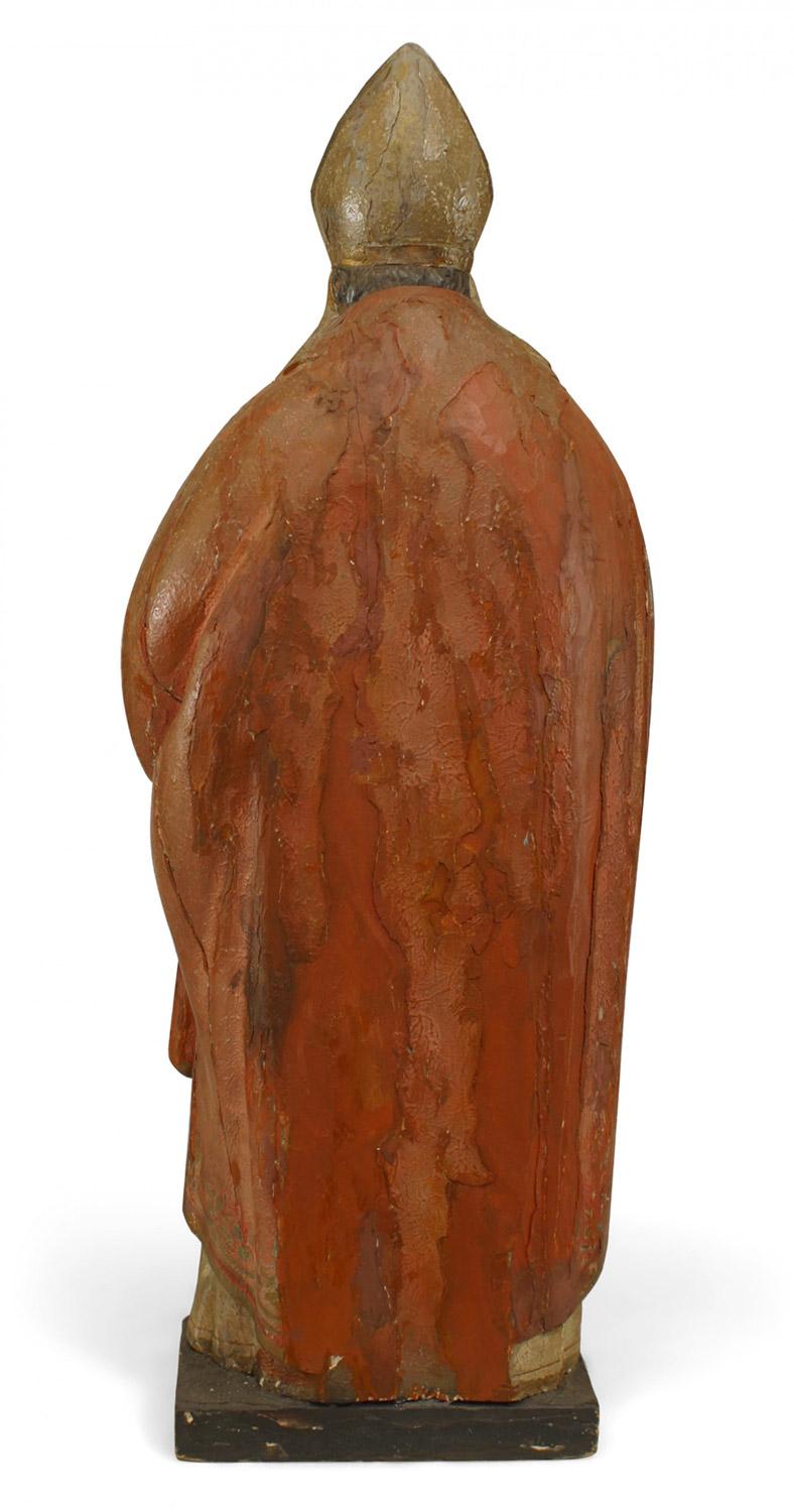 Italiano Figura di Papa in policromia del Rinascimento italiano in vendita