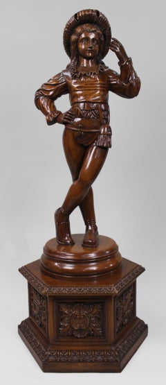Geschnitzte Figur aus Hartholz im Stil der italienischen Neorenaissance, CIRCA 1900