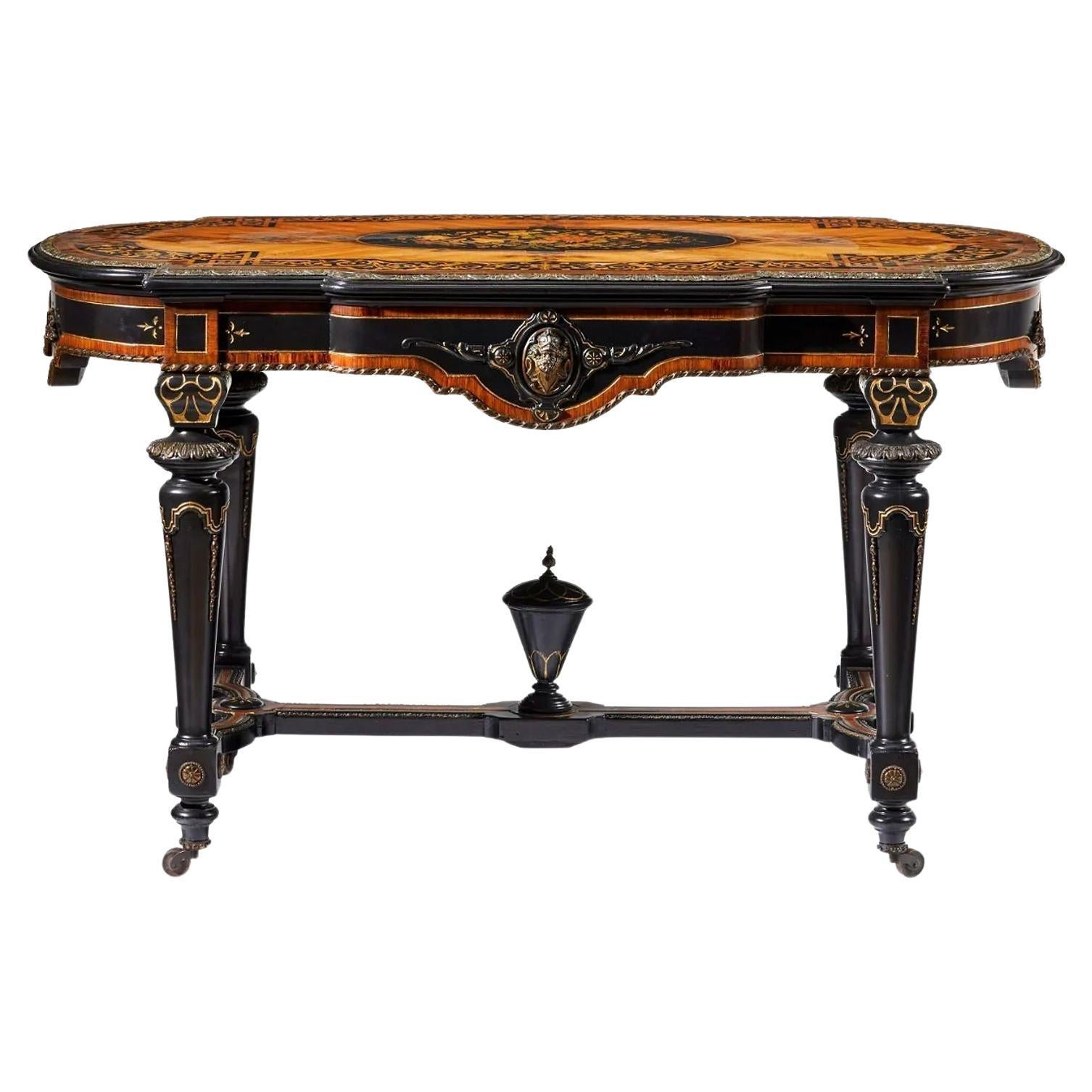 Italian Renaissance Revival Library Table For Sale