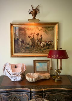 Italienisches Weihwasserbecken aus Marmor der Renaissance, handgeschnitzte Muschelform