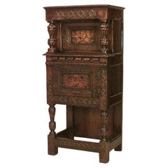 Italian Renaissance Revival Oak Carved Cabinet