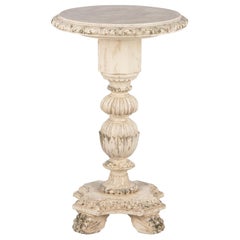 Italian Renaissance Revival Painted Pedestal Side Table, 1950s