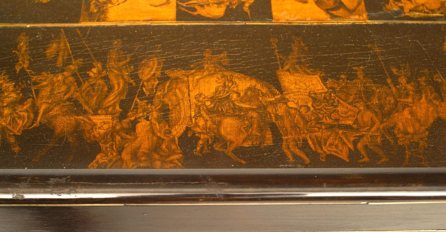 Italian Renaissance Revival Penwork Game Table Bon état - En vente à Queens, NY