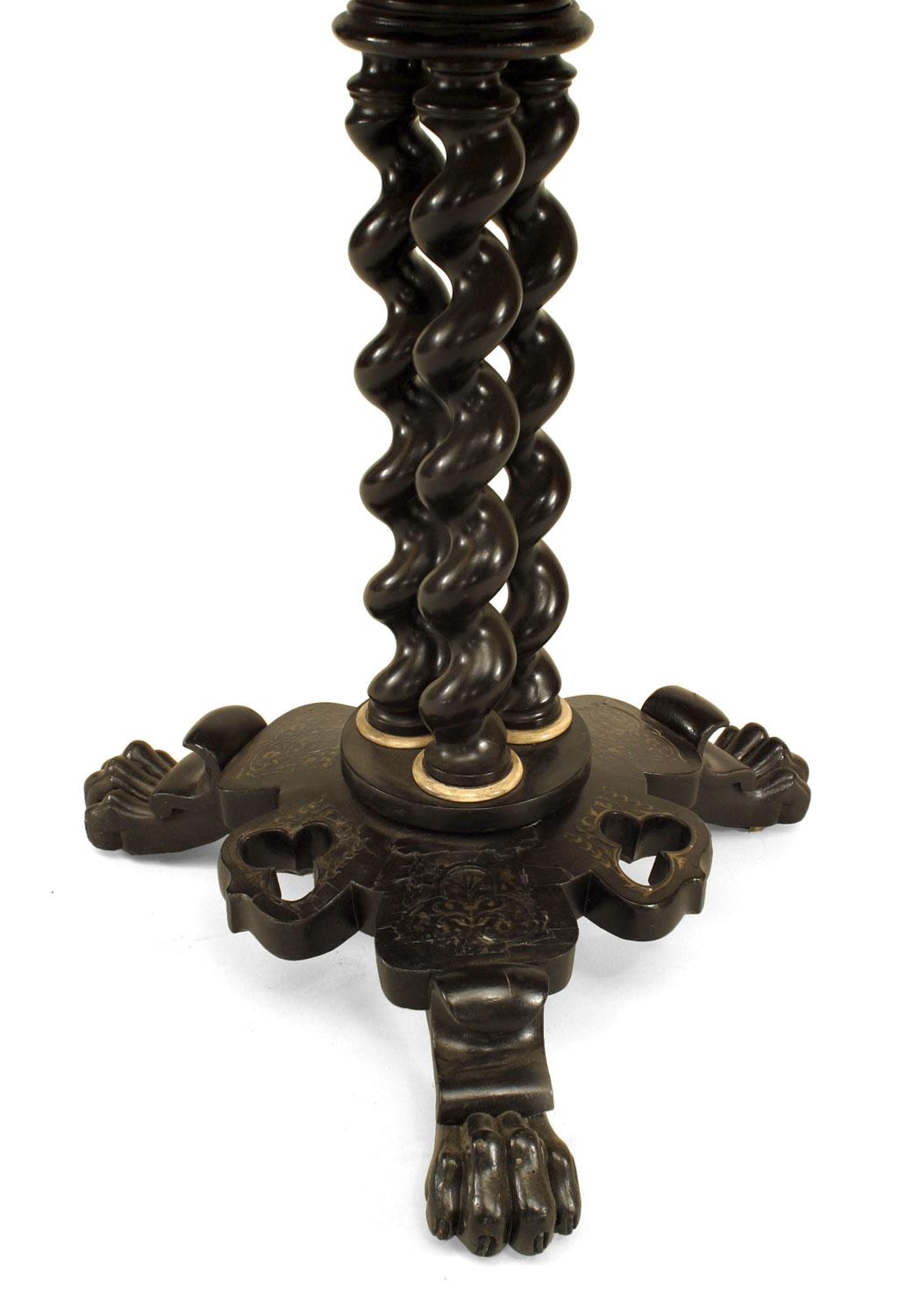 Ébène Italian Renaissance Revival Penwork Game Table en vente