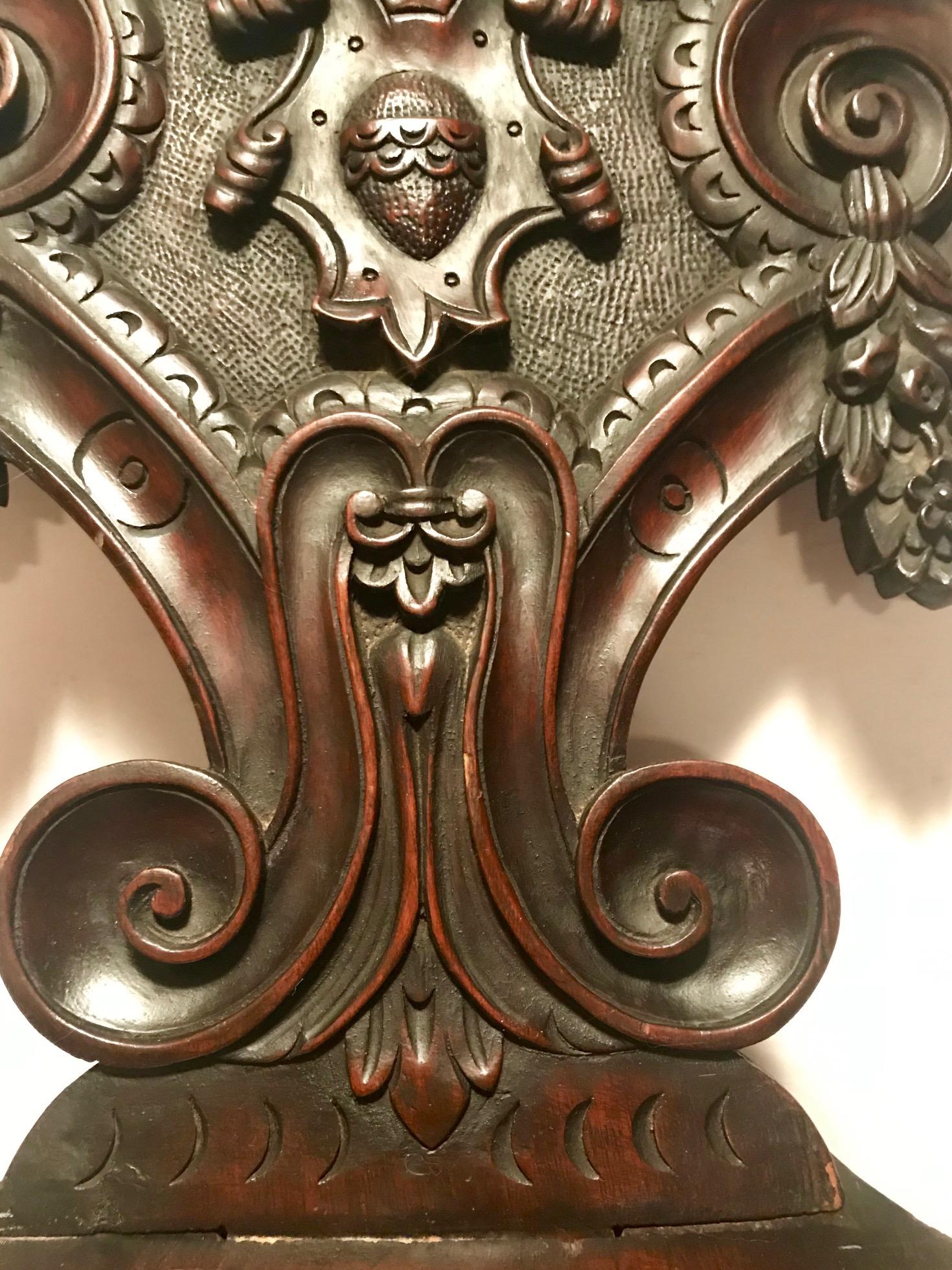 Italian Renaissance Revival Sgabello Chair, circa 1870 3