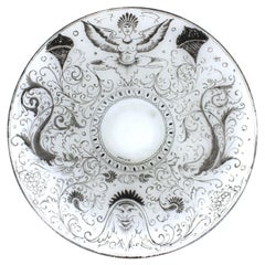 Italian Renaissance Revival Style Painted Glass Charger Plate