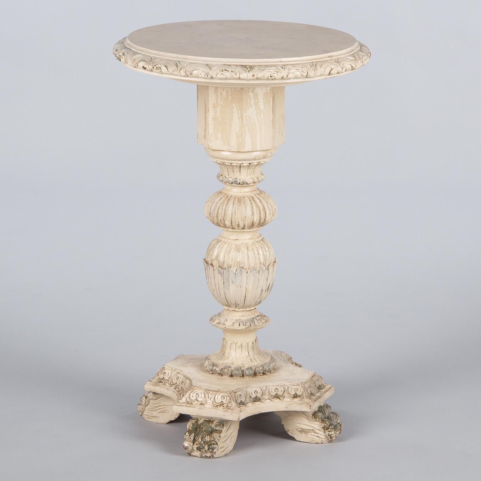 Italian Renaissance Revival Style Painted Side Table, 1950s 8
