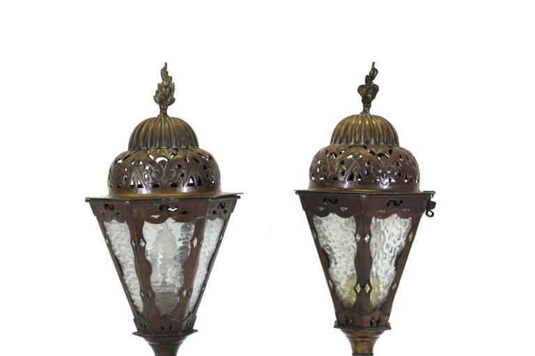 Italian Renaissance Revival Table Lamps in Brass Repousse and Cast ...
