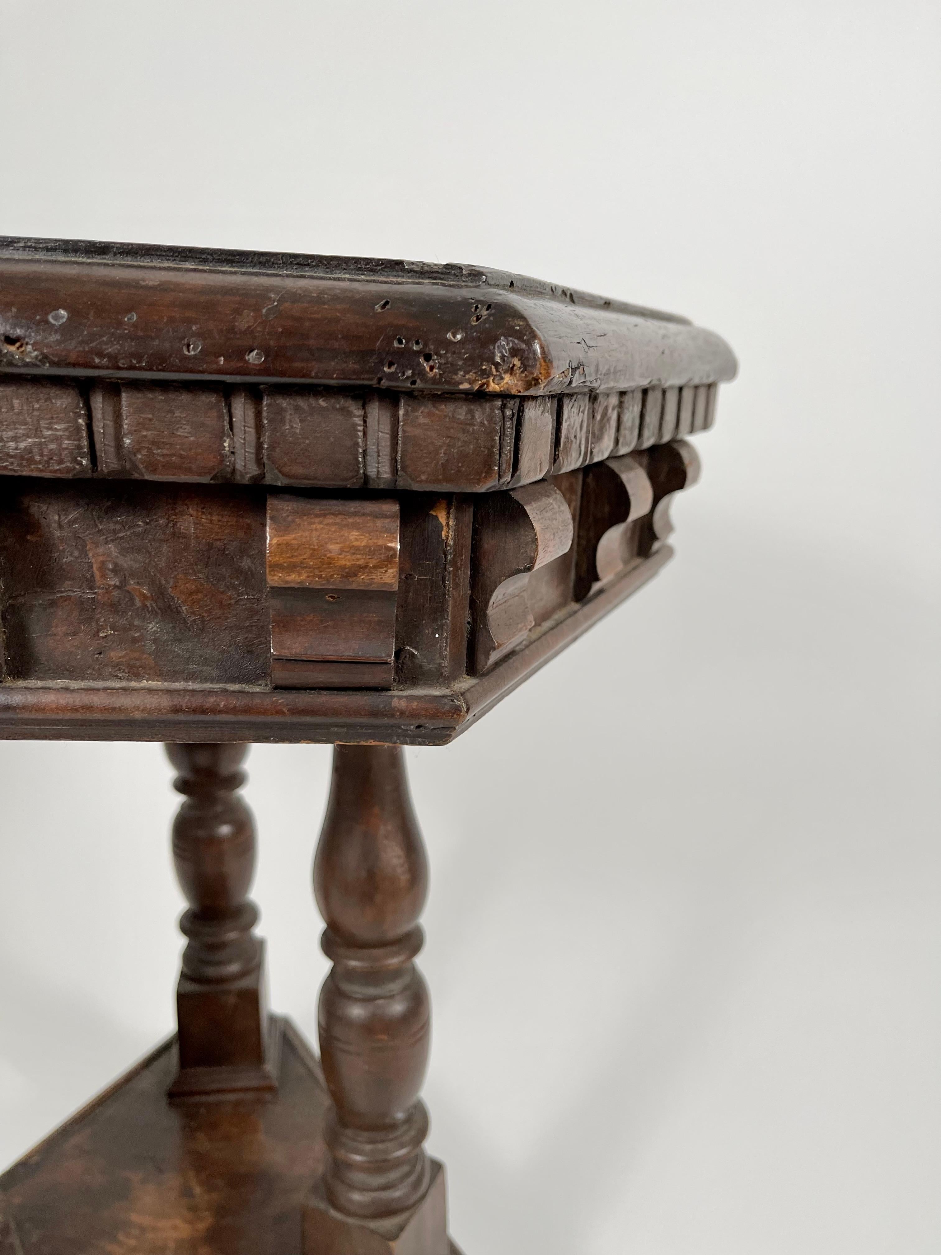 Late 19th Century Italian Renaissance Revival Walnut Side Table