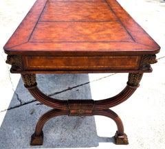 Italian Renaissance Savonarola Leather Top Desk