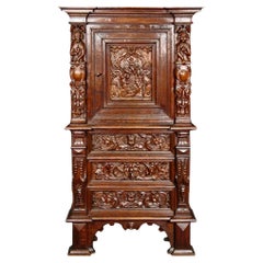 Italian Renaissance St. Mid-19th Century Oak Side Cabinet