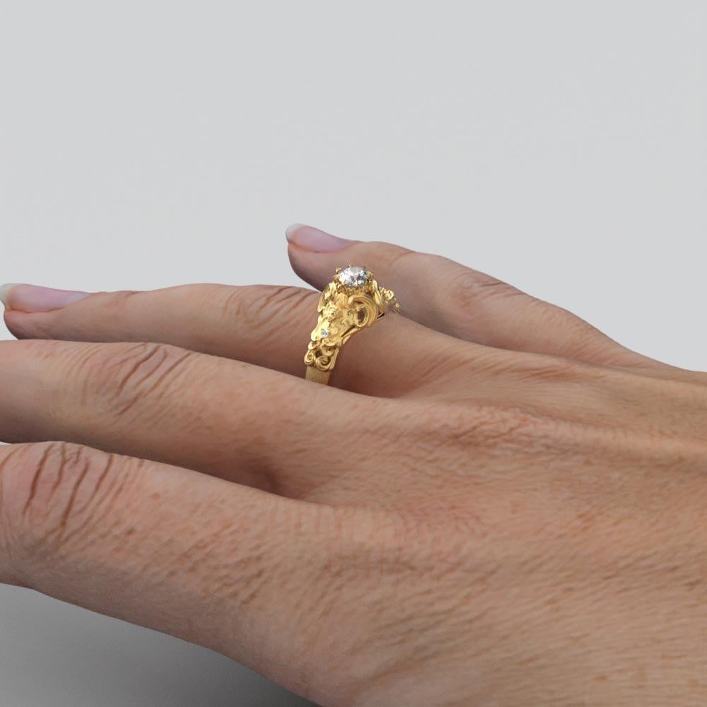 For Sale:  Italian Renaissance Style 18k Gold Diamond Ring by Oltremare Gioielli  5